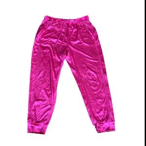 Anthropologie Saturday Sunday women’s velour hot pink joggers.  Size Small